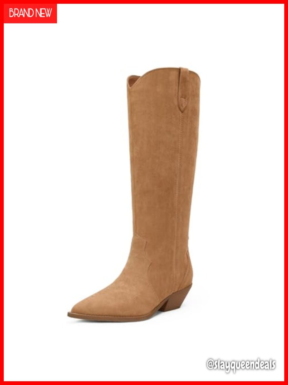 Women's Knee High Boots Pointed Toe Chunky Heel Pull-On Riding Boots